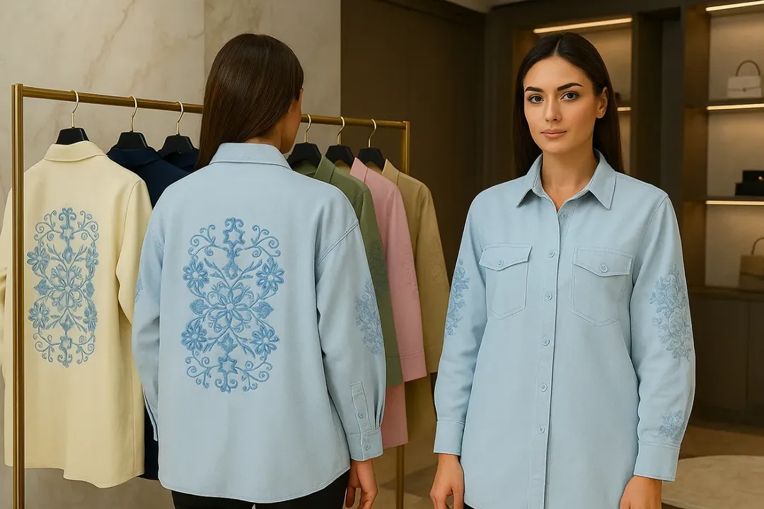 مانتو کتان گلدوزی شده فری سایز