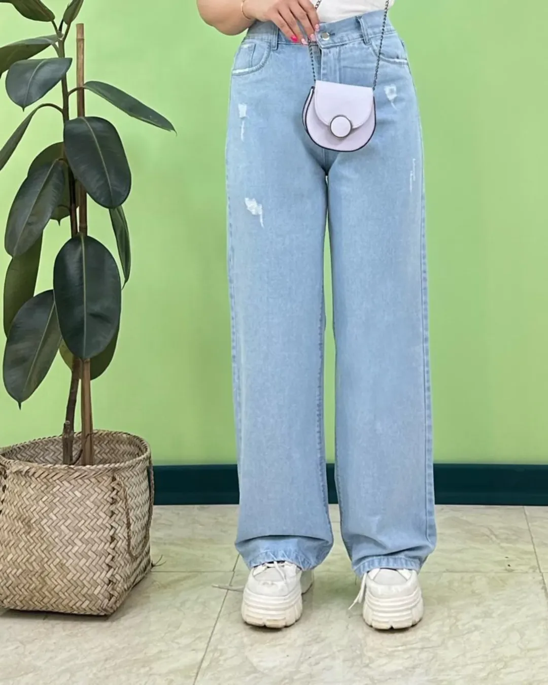 شلوار جین نیم بگ ترک