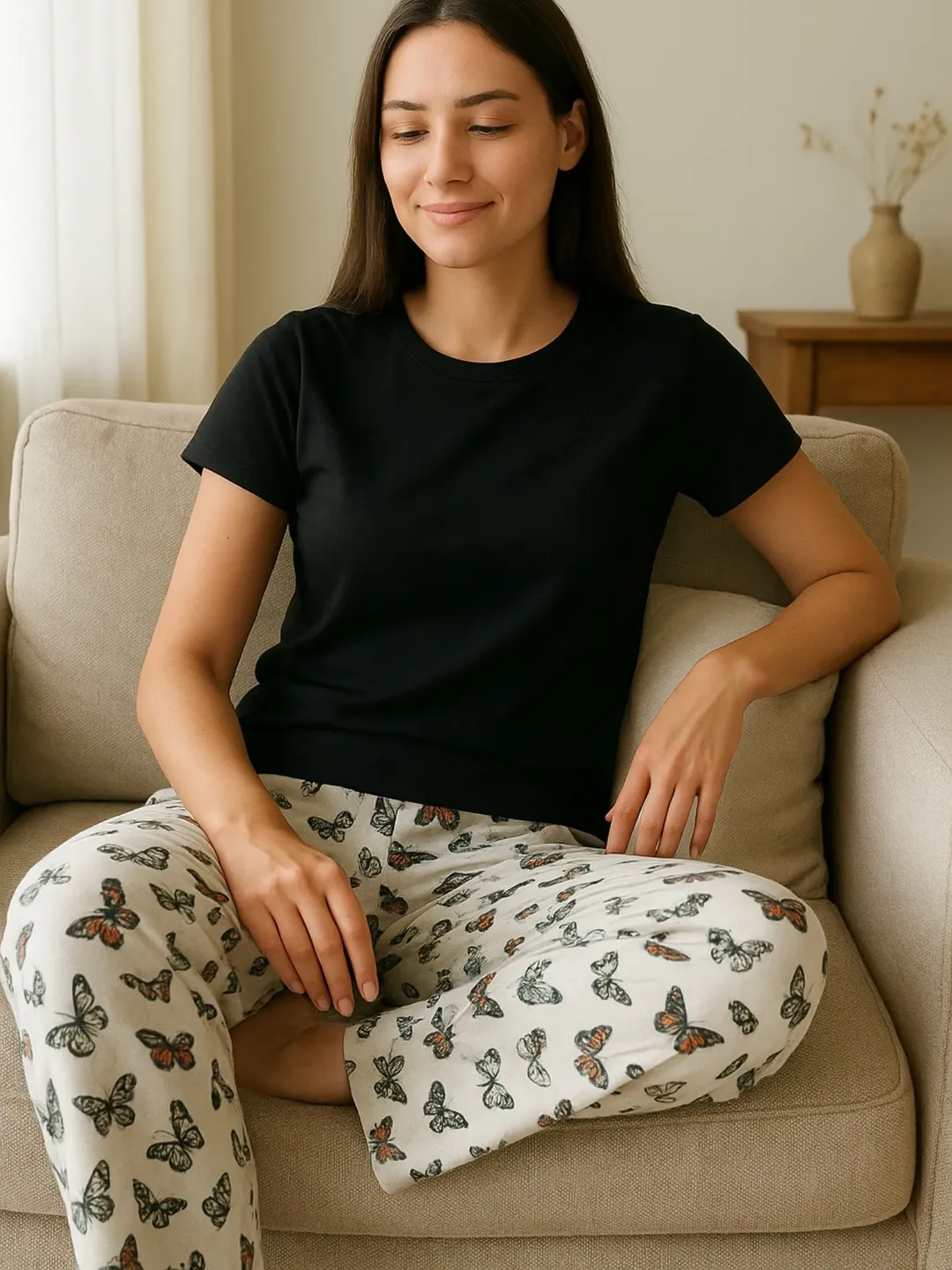 شلوار راحتی زنانه کشی فری سایز